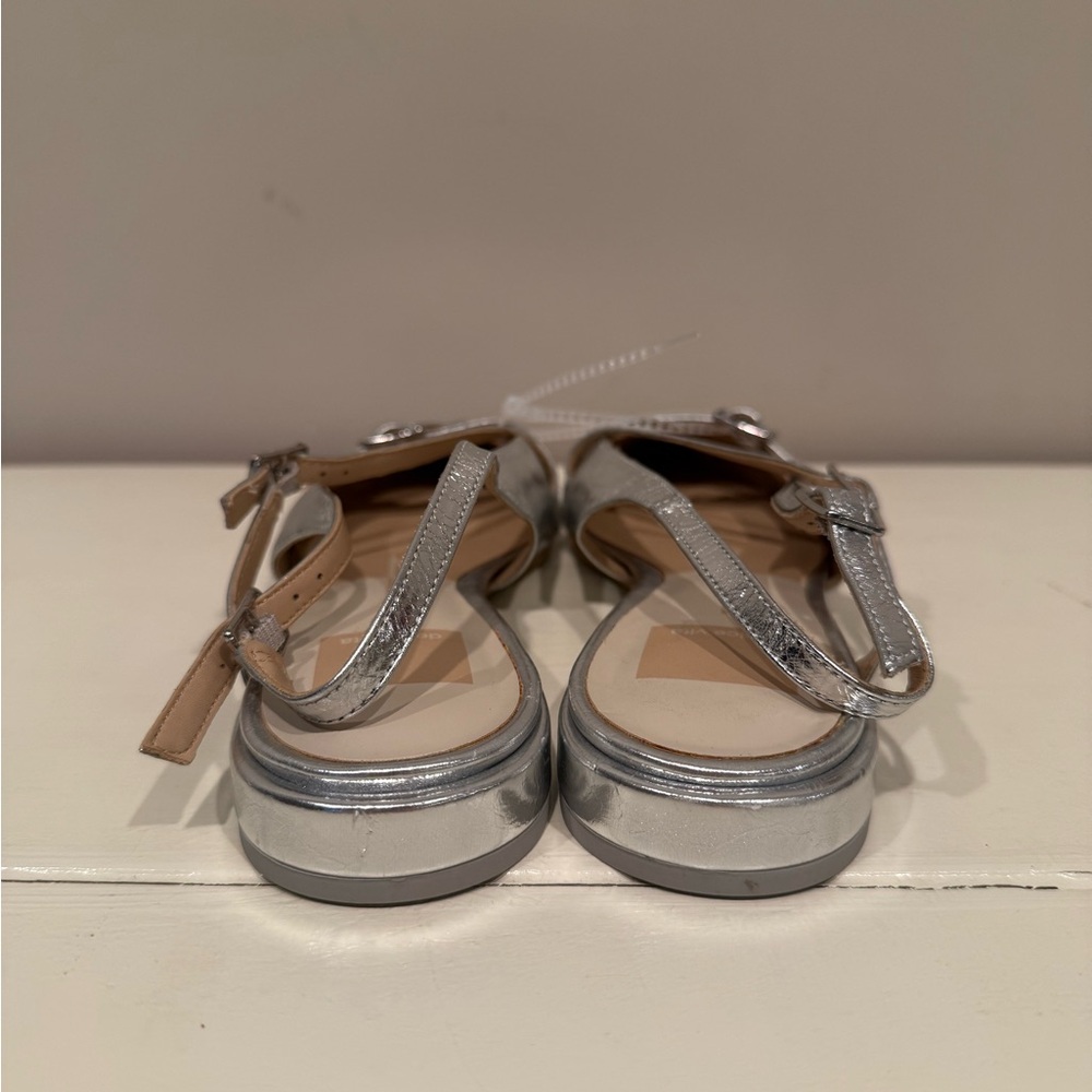 Dolce Vita Pamla Silver Metallic Slingback Flats - Picture 5 of 9
